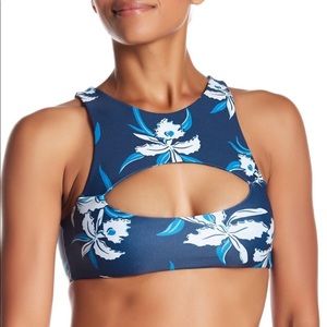 MIKOH Marrakesh Floral Cutout Bikini Top XS
